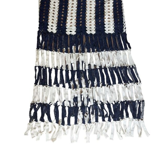 L’ATISTE Navy & White Crochet Cut-Off Dress SMALL NWT - Picture 9 of 14